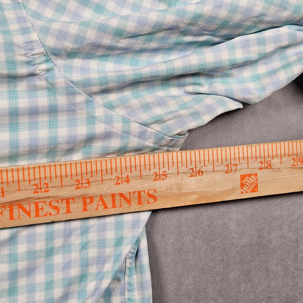 UNTUCKit Button Up Shirt Mens XXL Blue Gingham Check Nylon Performance Pocket - Picture 6 of 10